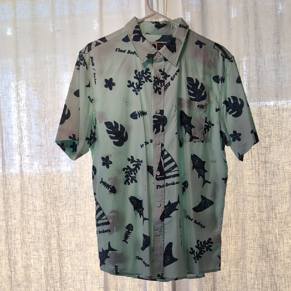 Salty Crew Green Casual Button Down Shirt